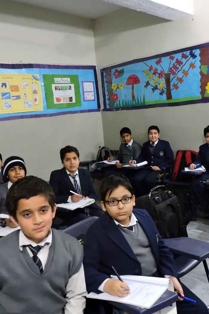 Boys at their desks in a Senior Boys Campus classroom